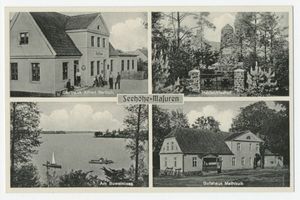Seehöhe, Kreis Johannisburg Seehöhe, Gasthaus, Heldenfriedhof, Buwelnosee, Gutshaus 