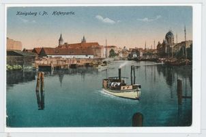 Königsberg (Pr.), Stadtkreis Königsberg Königsberg, Blick von der Kaiserbrücke Richtung Dom und Synagoge III Königsberg, Synagoge