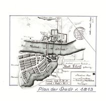 Tilsit, Stadt, Stadtkreis Tilsit Tilsit, Stadtplan von 1813 Тильзит, план города 1813 года