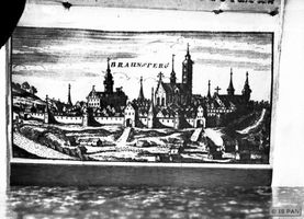 Braunsberg Kr. Braunsberg, Kreis Braunsberg Braunsberg, Grafik nach Adlerhold: Ortsansicht 