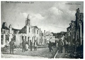 Domnau, Stadt, Kreis Bartenstein Domnau, Kriegszerstörungen II Erster Weltkrieg