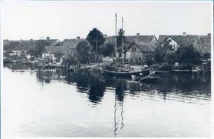 Brandenburg (Frisches Haff), Kreis Heiligenbeil Brandenburg, Fischerhäuser mit Hafen Бранденбург, рыбацкие дома с гаванью