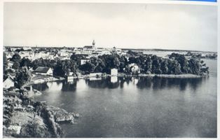 Lyck, Stadt, Kreis Lyck Lyck, Blick über den Lyck-See auf die Stadt XIV Masurische Seen