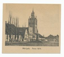Lyck, Stadt, Kreis Lyck Lyck, Alt-Lyck mit Kirche, Anno 1874 