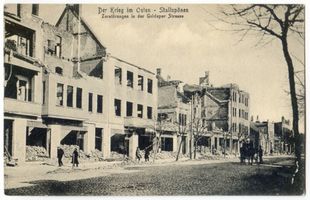 Ebenrode, Stadt, Kreis Ebenrode Stallupönen, Zerstörungen in der Goldaper Straße Erster Weltkrieg