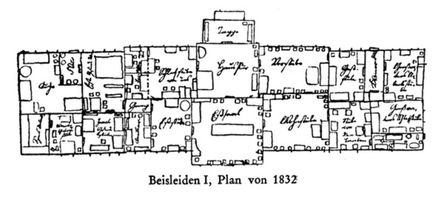 Beisleiden, Kreis Preußisch Eylau Beisleiden, Schloß, Plan von 1832 Байслайден, замок, план 1832 года