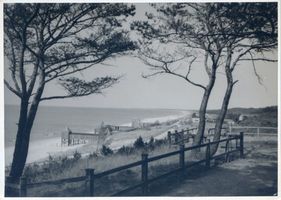 Kahlberg-Liep, Ort, Kreis Elbing Kahlberg-Liep, Blick vom Russenberg zum Strandbad Kahlberg, Ostseebad - Strandmotive