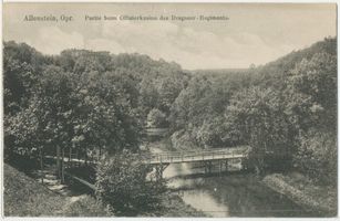 Allenstein, Stadtkreis Allenstein Allenstein, Stadtwald, Allepartie, Offiezierkasino des Dragoner Regiments Алленштайн, городской лес, аллея, офицерское казино драгунского полка
