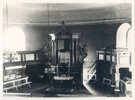 Norkitten, Kreis Insterburg Norkitten, Kirche, Altarraum Норкиттен, церковь, алтарная часть