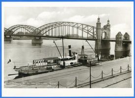 Tilsit, Stadt, Stadtkreis Tilsit Tilsit, Kai-Anlagen an der Memelstr., Blick zur Luisen-Brücke XIV Тильзит, набережные на Мемельштрассе, вид на мост Луизы, XIV
