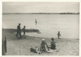 Heidensee, Kreis Goldap Schillinnen, Schillinner See, Badestrand 