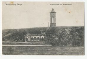 Wartenburg Kr. Allenstein, Stadt, Kreis Allenstein Wartenburg, Wasserwerk mit Wasserturm 