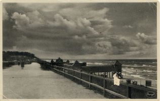 Kahlberg-Liep, Ort, Kreis Elbing Kahlberg-Liep, Abend an der Strandhalle Кальберг-Лип, вечер у пляжного павильона