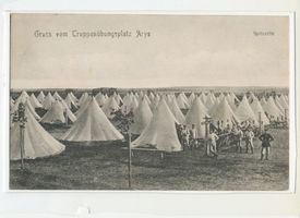 Arys, Kreis Johannisburg Arys, Truppenübungsplatz, Spitzzelte Арис, военный полигон, остроконечные палатки
