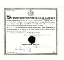 Tilsit, Stadt, Stadtkreis Tilsit Tilsit, Einbürgerungsurkunde Тильзит, свидетельство о принятии гражданства