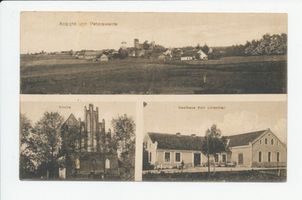 Peterswalde Kr. Heilsberg, Kreis Heilsberg Peterswalde Kr. Heilsberg, Ortsansicht, Kirche, Gasthaus 