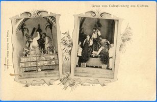 Glottau, Kreis Heilsberg Glottau, Calvarienberg Kreuzweg StationV und VI Глотау, Кальвариенберг, крестный путь, станции V и VI