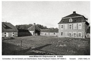 Schlobitten, Ort mit Schloß und Oberförsterei, Kreis Preußisch Holland 