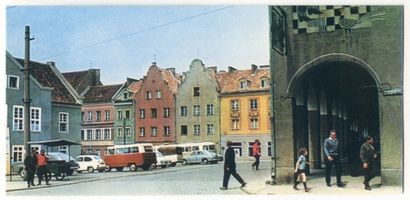 Allenstein, Stadtkreis Allenstein Marktplatz Allenstein, Häuser auf dem Markt Алленштайн, дома на рынке