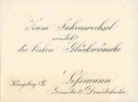 Königsberg (Pr.), Stadtkreis Königsberg Königsberg (Pr.), Neujahrsgrußkarte, Geometer und Draintechniker Lessmann Кёнигсберг (Пр.), новогодняя открытка, землемер и техник по дренажу Лессманн