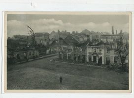Hohenstein Kr. Osterode, Stadt, Kreis Osterode Markt Hohenstein i. Ostpr., Kriegszerstörungen am Markt 