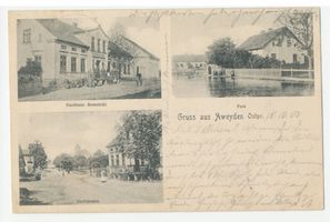 Aweyden, Kreis Sensburg Aweyden, Gasthaus, Post, Dorfstraße 