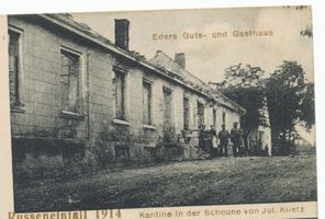 Grenzhöhe, Kreis Schloßberg Wisborienen nach dem Russeneinfall, Eders Guts- u. Gasthaus Висборинен после вторжения русских, имение и постоялый двор Эдерса