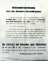 Allenstein, Stadtkreis Allenstein Allenstein, Bekanntmachung für die deutsche Bevölkerung Алленштайн, объявление для немецкого населения