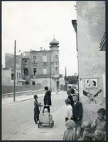 Angerburg Kr. Angerburg, Stadt, Kreis Angerburg Angerburg, Straße mit  ehem. Buchhandlung 