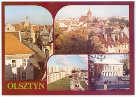 Allenstein, Stadtkreis Allenstein Allenstein, Ortsansichten, Rathaus, Jakobikirche, Theater Алленштайн, виды местечка: ратуша, кирха Св. Якова, театр