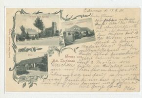 Groß Liebenau, Ort, Kreis Rosenberg Groß Liebenau, Schule und Kirche, Gasthaus, Post 