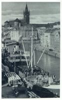 Königsberg (Pr.), Stadtkreis Königsberg Königsberg, Hundegatt, Kai, Blick auf den Pregel und das Schloß II Königsberg, Stadtteil Altstadt (Umgebung des Schlosses)