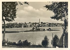 Nikolaiken Kr. Sensburg, Kreis Sensburg Nikolaiken Kr. Sensburg, Gesamtansicht mit Insel IX Николаикен, р-н Зенсбург, общий вид с островом, IX