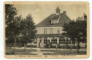Preußisch Holland, Stadt, Kreis Preußisch Holland Preußisch Holland, Städt. Badeanstalt und Kaffee-Restaurant, Inh. E. Borchert 