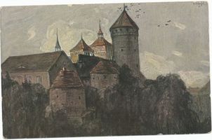 Rößel, Stadt, Kreis Rößel Rößel, Schloß u Kirche, Gemälde 