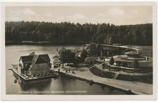  Rominter Heide, Marinowo-See und Kurhaus mit Tanzpavillon Роминтенская пуща, озеро Мариново и курзал с танцевальным павильоном