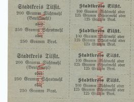 Tilsit, Stadt, Stadtkreis Tilsit Tilsit, Brotkarte des Stadtkreises Tilsit von 1915 