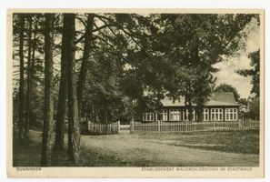 Gumbinnen, Stadt, Kreis Gumbinnen Gumbinnen, Etablissement Waldschlößchen im Stadtwald Гумбиннен, заведение «Вальдшлёссхен» в городском лесу