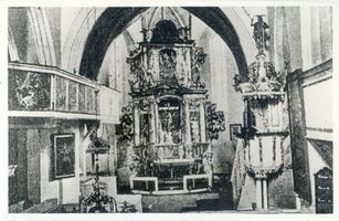 Mohrungen, Stadt, Kreis Mohrungen Mohrungen, Evang. Pfarrkirche, Innenansicht Моронген, евангелическая приходская церковь, вид интерьера