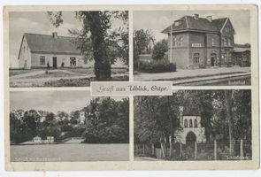 Ublick, Gut und Bahnstation, Kreis Johannisburg Ublick, Gasthaus, Bahnhof, Schloß, Schloßpark 