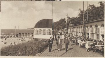 Rauschen Kr. Samland, Kreis Samland Rauschen Kr. Samland, Alte Strandpromenade mit Restaurant  Seehallen  Раушен, уезд Самбия, старая пляжная набережная с рестораном «Зеехаллен»