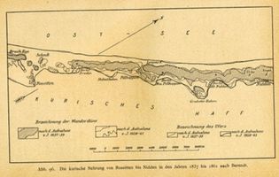  Kurische Nehrung, Wanderung der Dünen zwischen Rossitten und Nidden in den Jahren 1837 bis 1861 Куршская коса, перемещение дюн между Росситеном и Нидденом в 1837–1861 годах