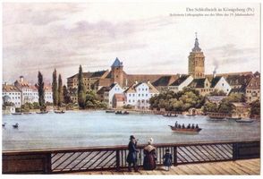 Königsberg (Pr.), Stadtkreis Königsberg Königsberg (Pr.), Schloßteich, col. Lithographie Königsberg, Schloßteich