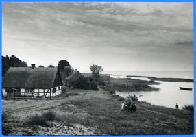 Neukrug Kr. Elbing, Ort, Kreis Elbing Neukrug Kr. Elbing, Fischerhäuser am Haff 