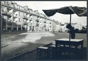 Bischofsburg, Stadt, Kreis Rößel Markt Bischofsburg, Markt mit wiederaufgebauten Häusern 