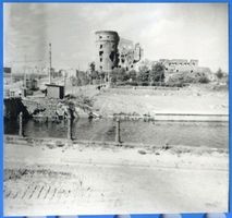 Königsberg (Pr.), Stadtkreis Königsberg Königsberg (Pr.), Blick vom Kohlmarkt auf das zerstörte Schloss Königsberg, Zweiter Weltkrieg und das Ende