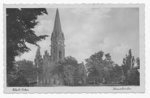 Tilsit, Stadt, Stadtkreis Tilsit Meerwischpark Tilsit, Kreuzkirche von Nordwesten VIII Tilsit, Kreuz-Kirche (Neue Kirche)