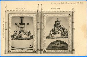 Glottau, Kreis Heilsberg Glottau, Calvarienberg Kreuzweg StationXIII und XIV 
