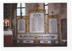 Gilgenburg, Kreis Osterode Gilgenburg, Ev. Kirche, Tafel der Gefallenen des I. Weltkrieges 