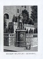 Königsberg (Pr.), Stadtkreis Königsberg Königsberg, Kaiser Wilhelm Denkmal, Lithographie Кёнигсберг, памятник кайзеру Вильгельму, литография